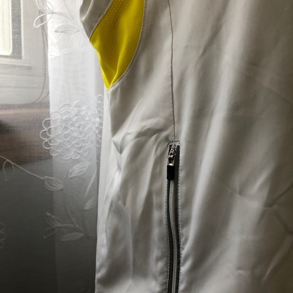 🎄 Champion sport vest jacket  yellow/white SZ S VTG - Picture 8 of 14